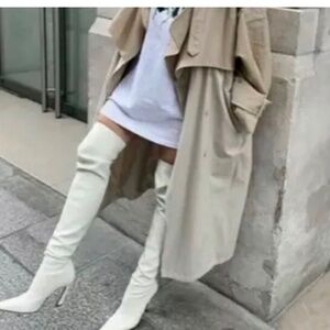 NEW ZARA geometric thigh, high boots 9